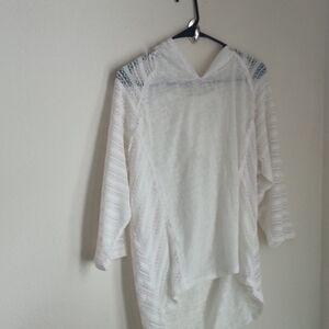 Hoodie Blouse Women 2X White Tops Delicate Elegant Versatile Office Academia Y2K